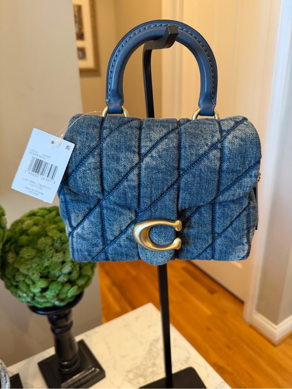 Coach Tabby Top Handle Bag – Quilted Regenerative Cotton Denim – NWT